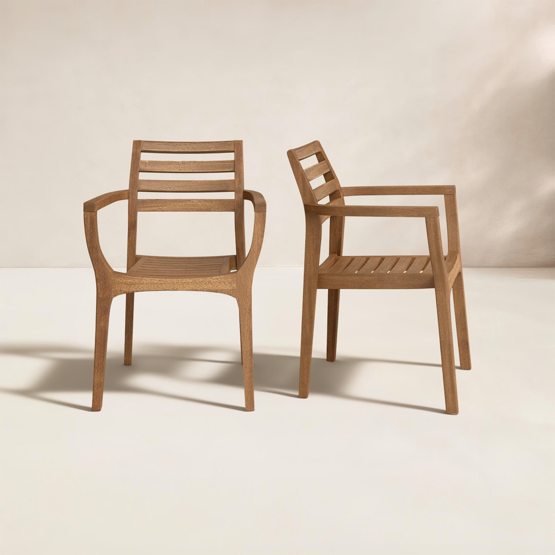 Kinsler Eucalyptus Outdoor Dining Armchairs (Set of 4) Birch Lane™