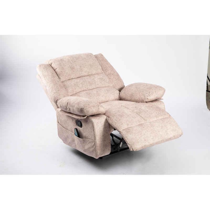 Fauteuil inclinable manuel avec massage et chaleur pour le salon, Tissu chameau