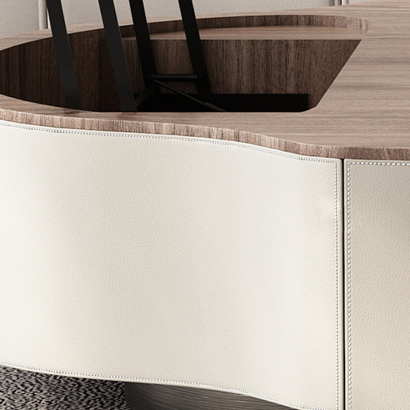 Table de bout en cuir crème