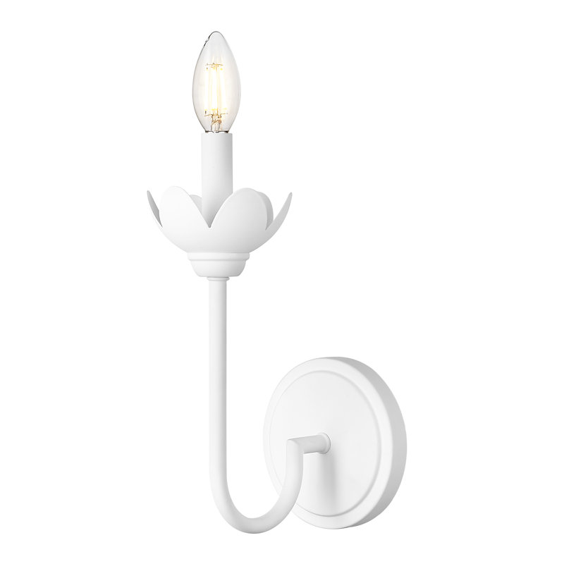 Applique murale texturée Burgett, Une lumière, H 11,5 po x l 5,25 po x P 7,5 po, Blanc texturé
