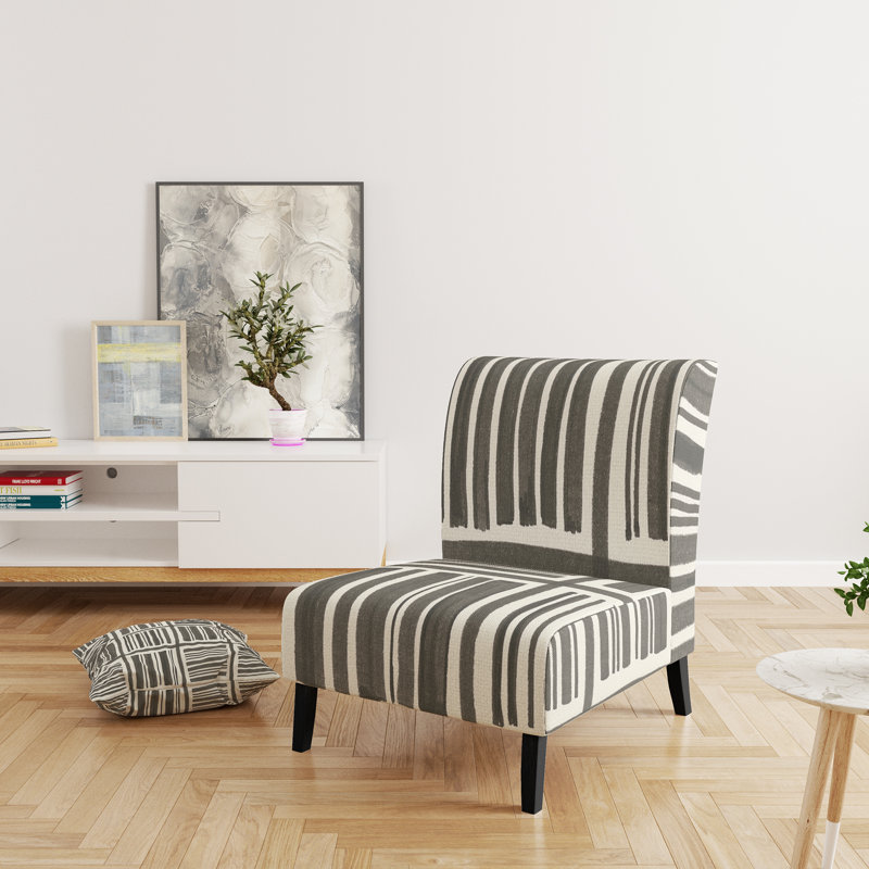 Minimalist Graphics I - Transitional Upholstered Slipper Chair
