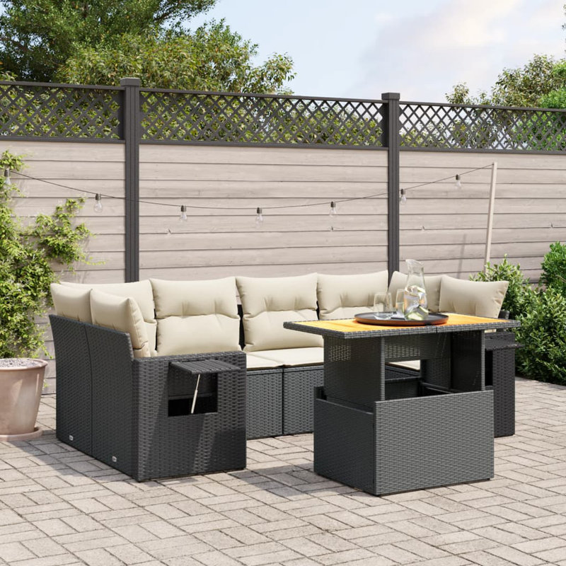 Ensemble de canapé de jardin Vidaxl, Noir