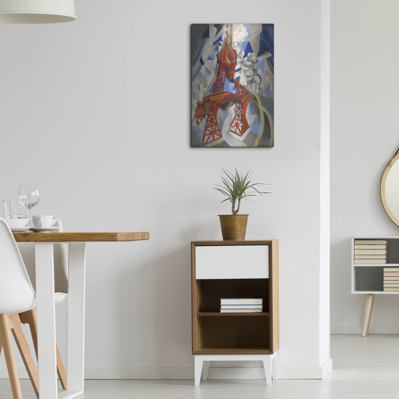 «Lark Manor» «Red Eiffel Tower» par Robert Delaunay, art mural en métal, H 24 po x l 16 po