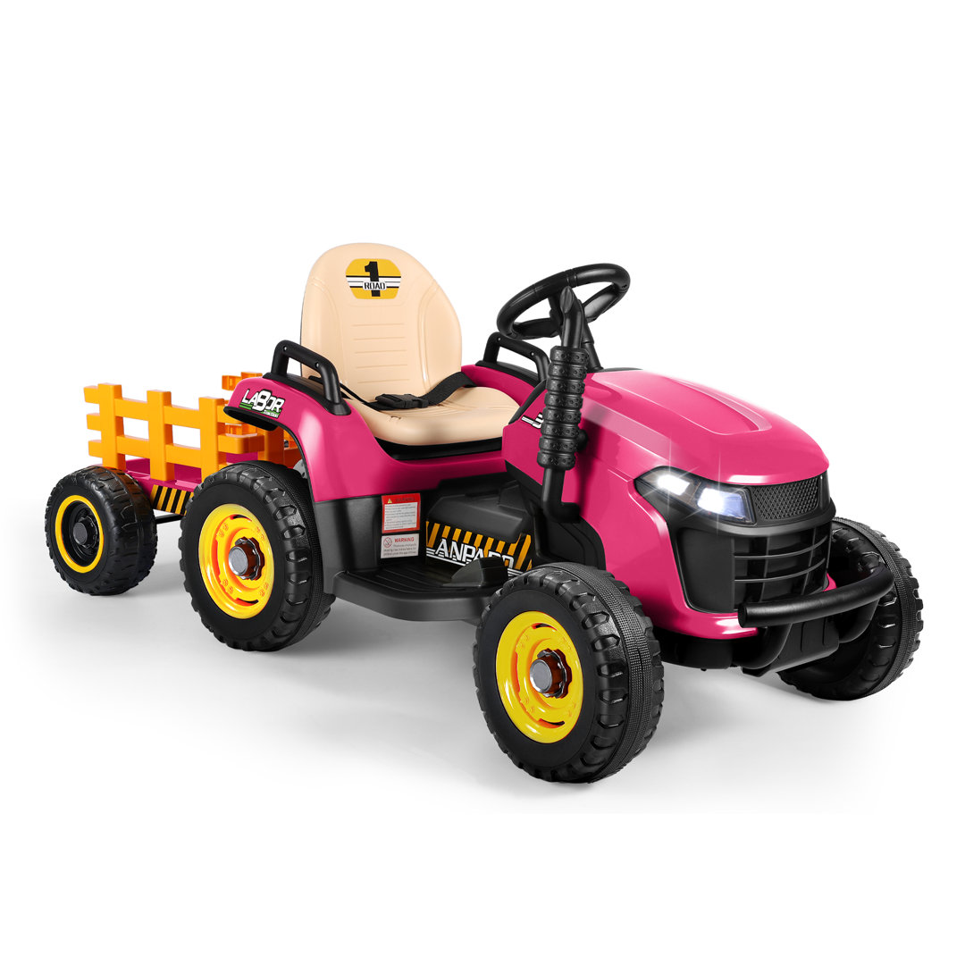 DEARAUTO 12 Volt 1 Seater Lawn Tractors,2x45W Motors, Bluetooth, Music, Shifter, Electric Car for Kids Ages 2-5,Battery Powered Ride On with Remote Control ANPABO 