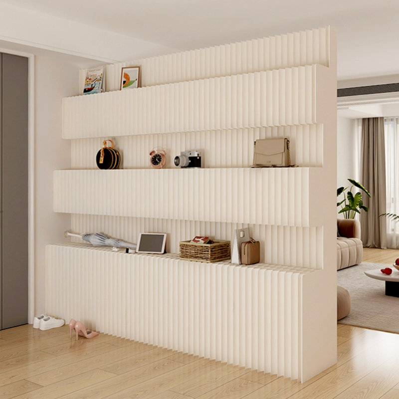 Cloison de séparation pliable à 3 niveaux avec rangement, sans perçage, amovible et amovible, multifonctionnelle et décorative, idéale pour la maison, le bureau, la chambre ou le salon.