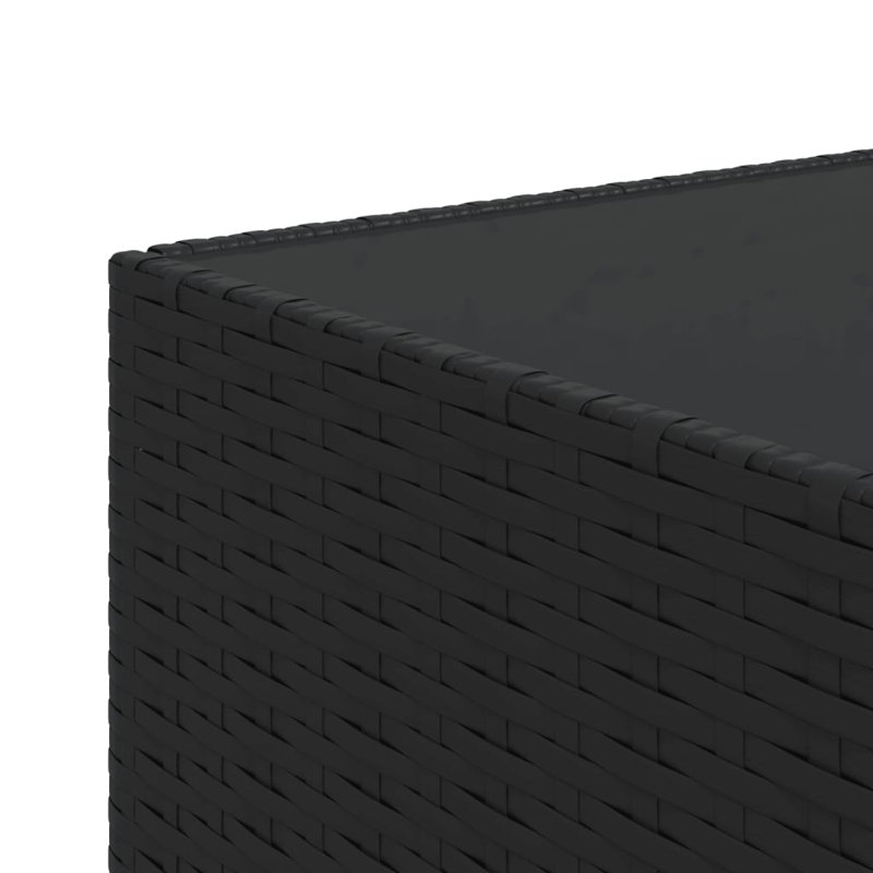 Table basse d'extérieur carrée en rotin Persin vidaXL, Noir