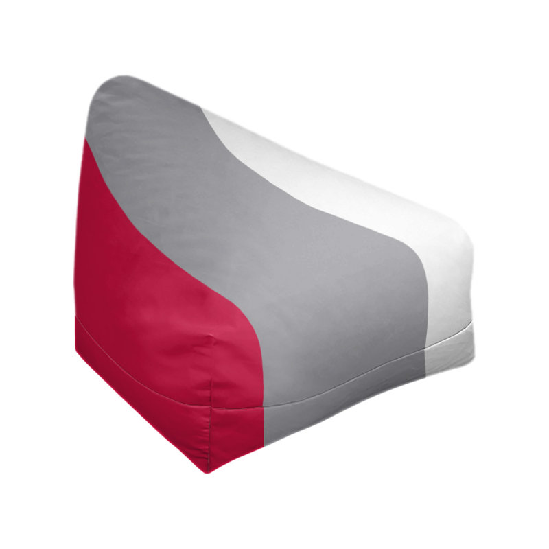 Toronto Bean Bag Chair & Lounger, 27" x 27" x 30", Red/Silver/White