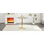 Ensemble de 3 tables de bar de cuisine modernes, comprenant 2 chaises de bar rembourrées en coton et en lin-399897849