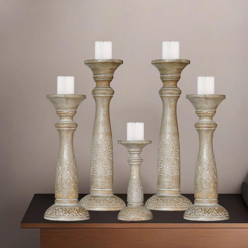 15'' H Wood Tabletop Pillar