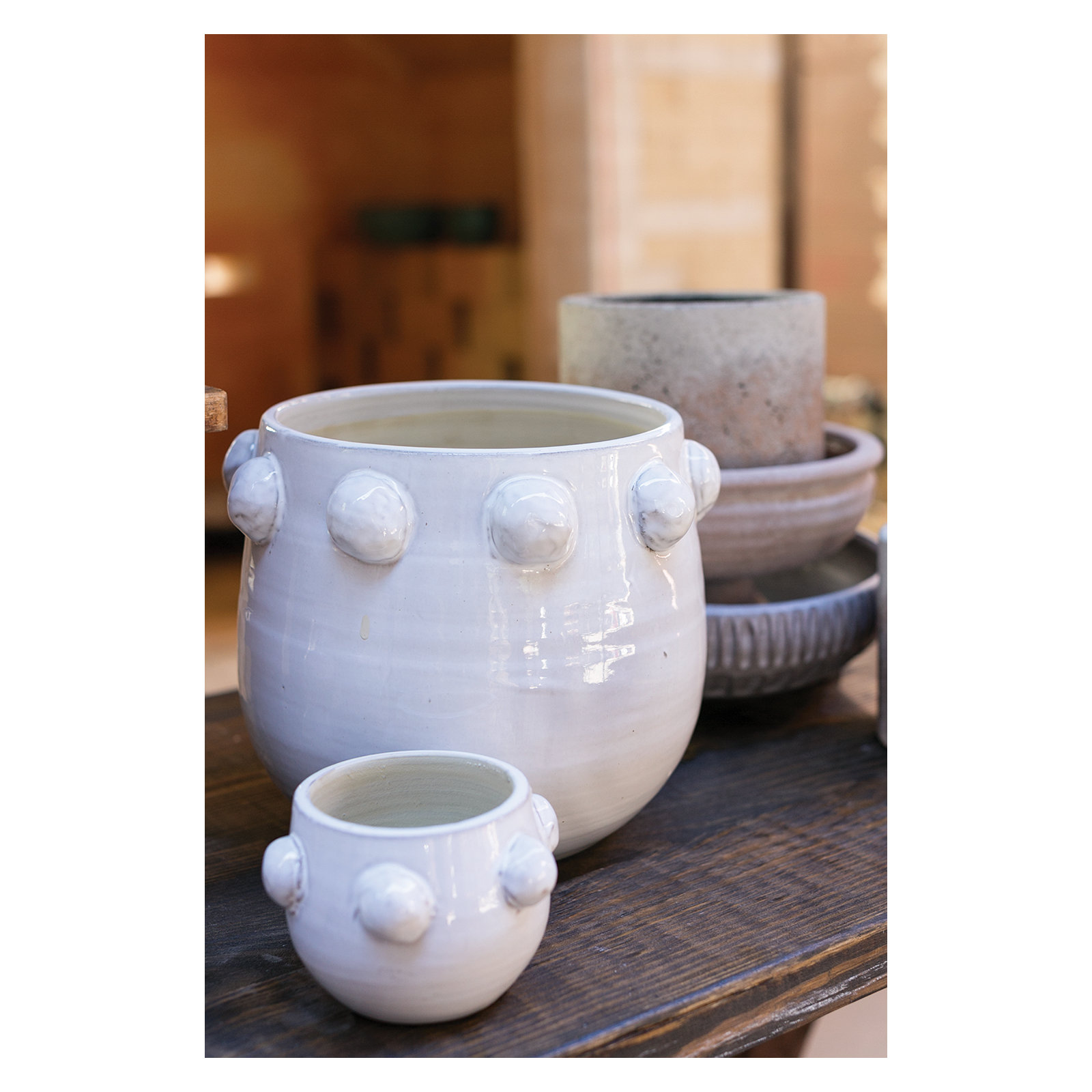 Handmade Ceramic Pot Planter, 3.5" H x 5" W x 5" D