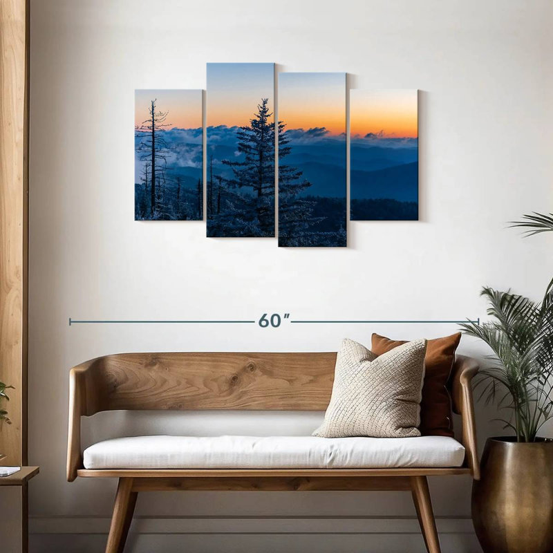Alvord Snowy Mountain Trees, H 27 po x l 43 po
