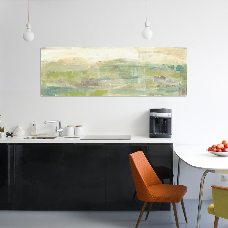 «Greenery Horizon Line III» par Jennifer Goldberger, reproduction sur toile tendue sur châssis, H 16 po x l 48 po x P 1,5 po