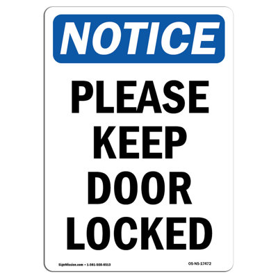 SignMission Please Keep Door Locked Sign | Wayfair
