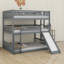 Triple Bed With Built-In Ladder,Slide And Guardrails-406409365
