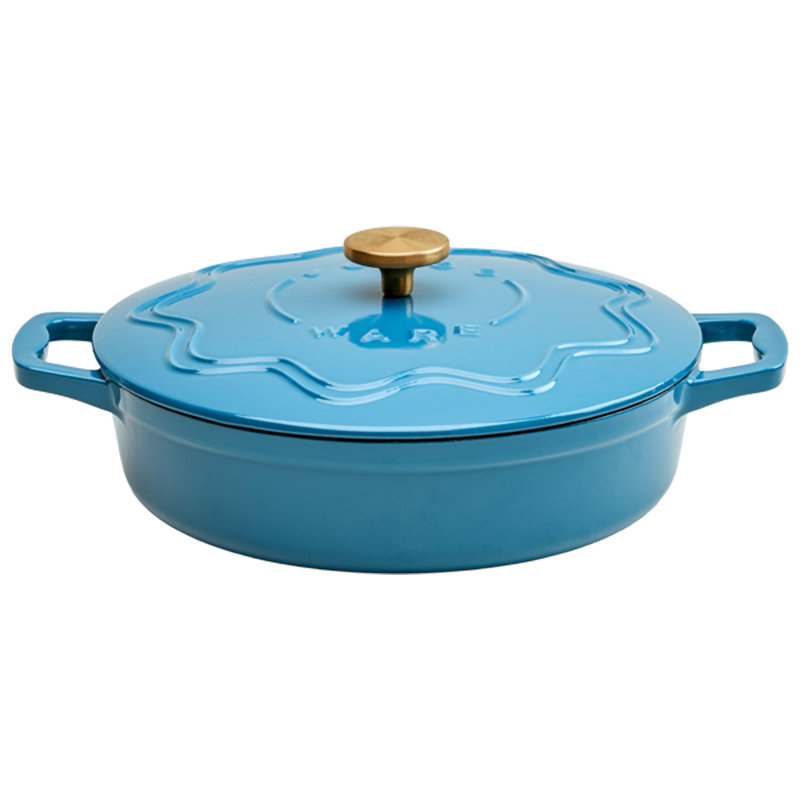 Judgeware Enamelled  Cast Iron, 28cm Shallow Casserole, 3l, Mushroom, Blue