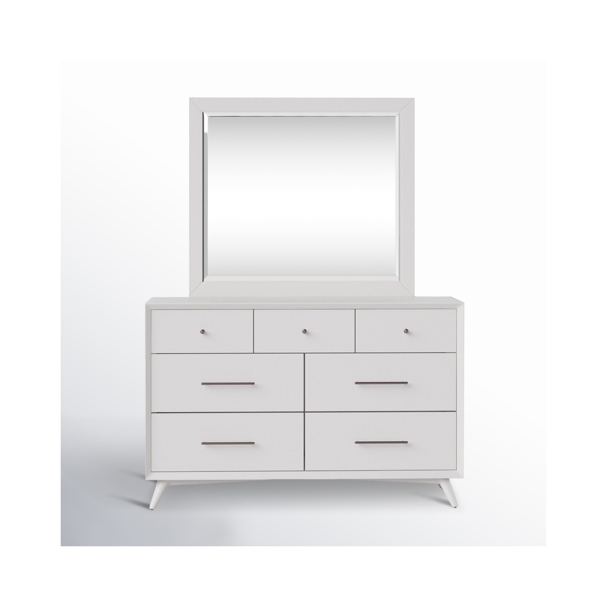 Williams 7 - Drawer Dresser with Mirror, White