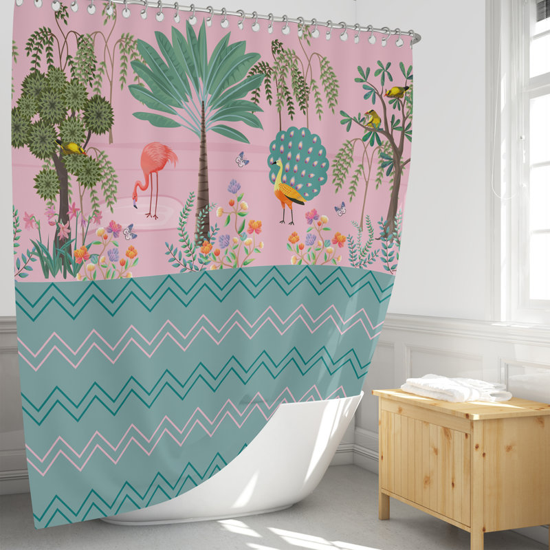 Rideau de douche simple + crochets, H 72 po x l 70 po