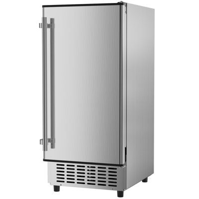 Coolake 15 Inch Wide Under Counter Ice Maker Machine, 80lbs/day Built-in Freestanding Ice Maker With 25lbs Storage Bin, Stainless Steel Self-cleaning -  IM-55SS-Coolake
