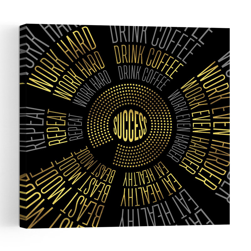«Golden Success Cycle», impression abstraite moderne sur toile, H 32 po x l 32 po