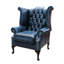 High Back Chesterfield Upholstered Full Grain Leather Wingback Chair-1502440864