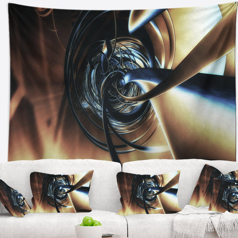 Tapisserie de centre fouillis fractal 3d, H 50 po x l 60 po