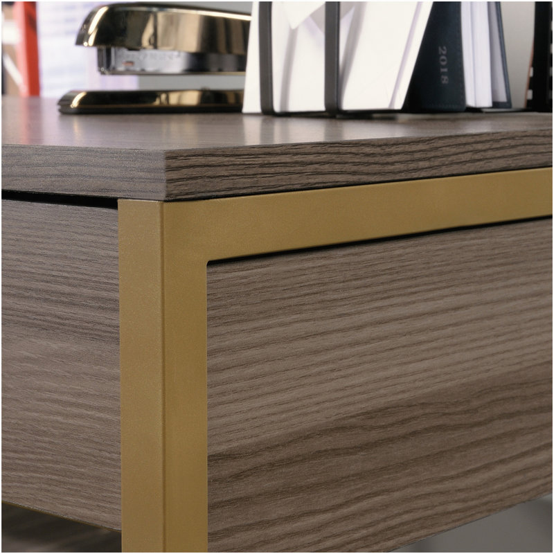 L-Shaped Desk,  Finish, Light Brown