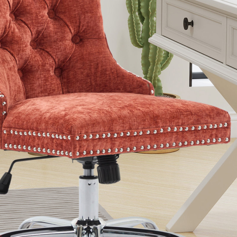 Chaise de bureau en chenille, Orange