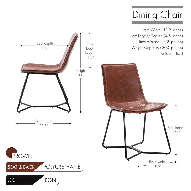 Chaise rembourrée en polyuréthane, Brun