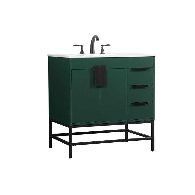 Ensemble de meuble-lavabo simple 32 po Eugene, Vert