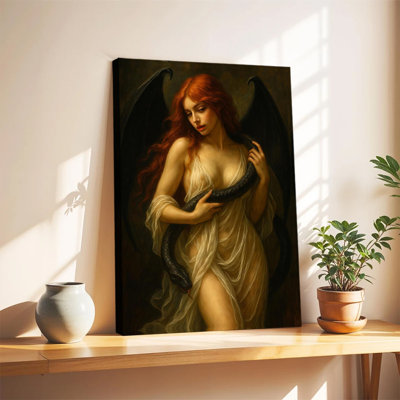 Lilith Serpent Wall Art Print, Dark Feminine Framed Poster, Occult Gothic Wall Decor for Living Room Bedroom Ready To Hang
