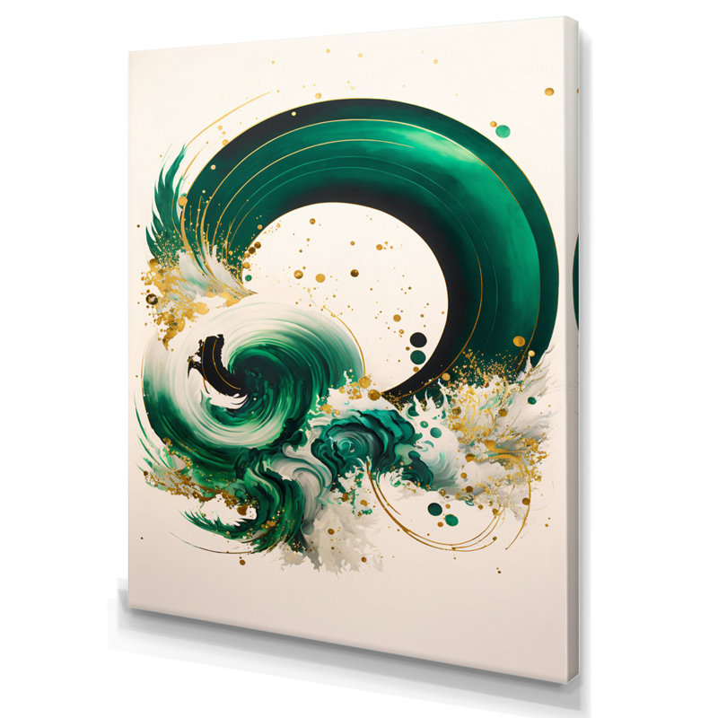 Green Glamour Swirl - Impression sur toile, H 20 po x l 12 po x P 1 po, Toile tendue