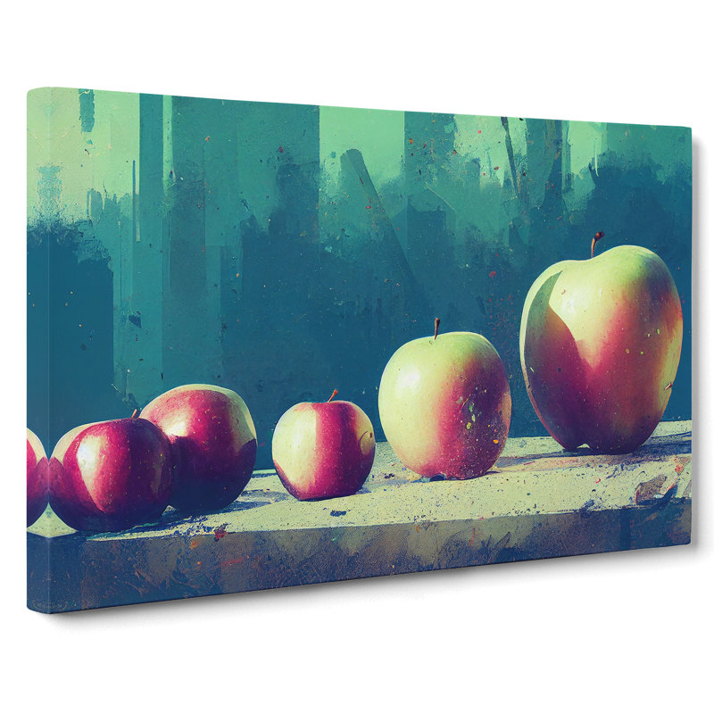Line Of Apples Fruit - Wrapped Canvas, 40cm H x 60cm W x 3cm D