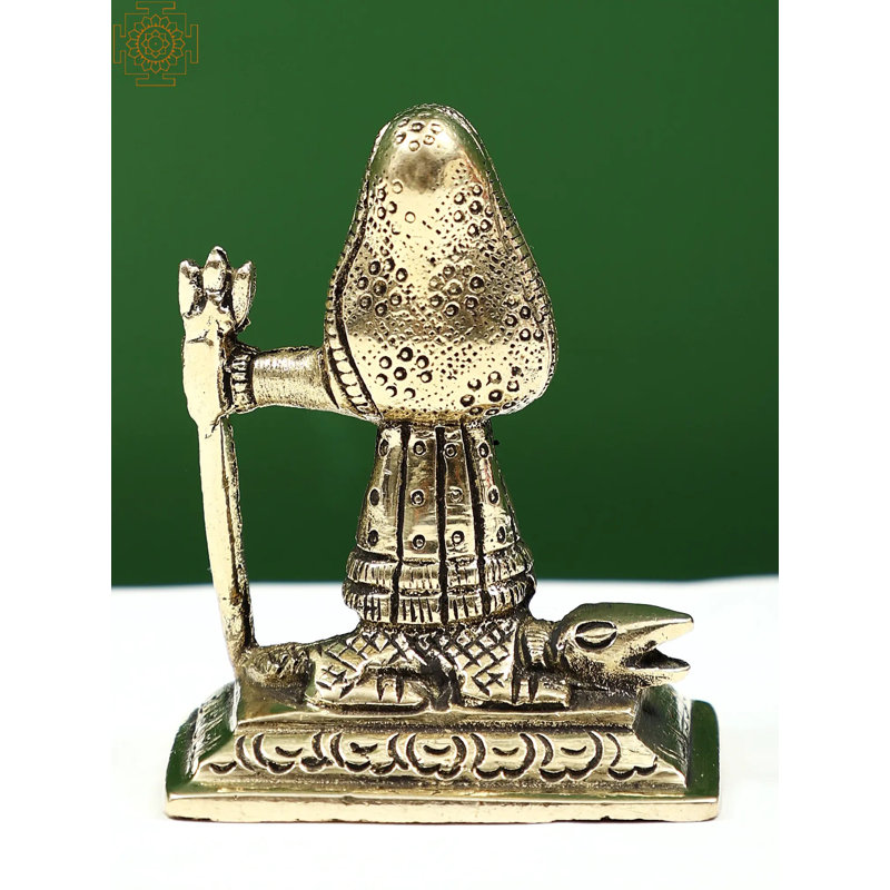 Petite statue en laiton Khodiyar Mata - sculpture de déesse indoue fabriquée à la main avec monture de crocodile et trident pour une décoration spirituelle