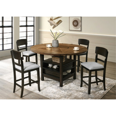 Chaises de salle à manger à hauteur de comptoir 2 pièces en brun avec siège rembourré et pieds évasés de style contemporain,