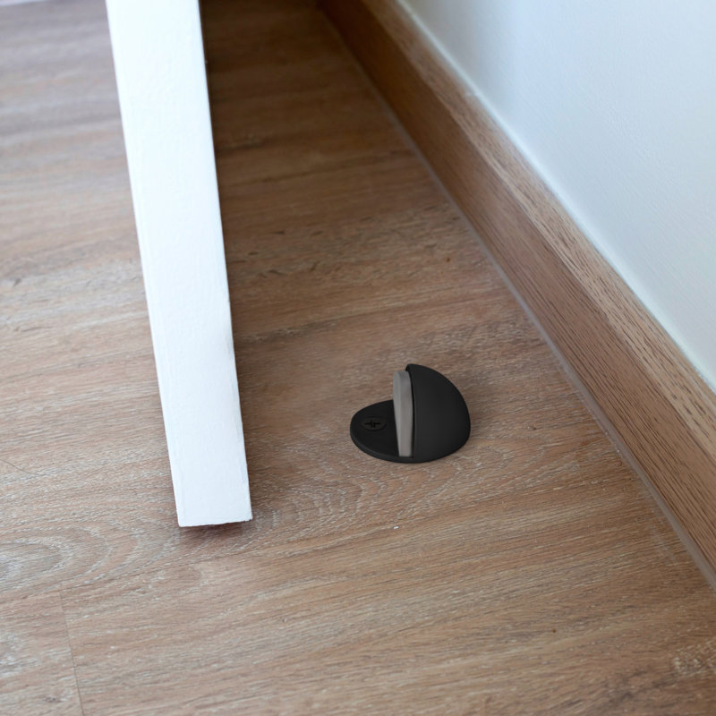 Matte Black Zinc Floor Mount Dome Door Stop, 5-Pack