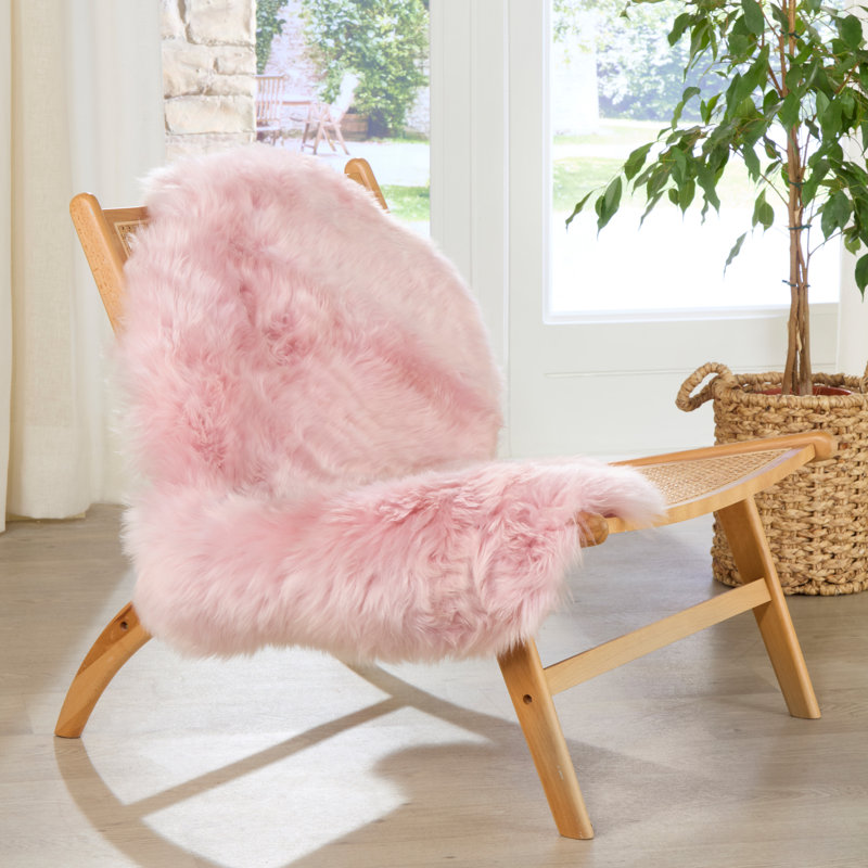 Adrien Solid Colour Sheepskin 120cm X 60cm Area Rug