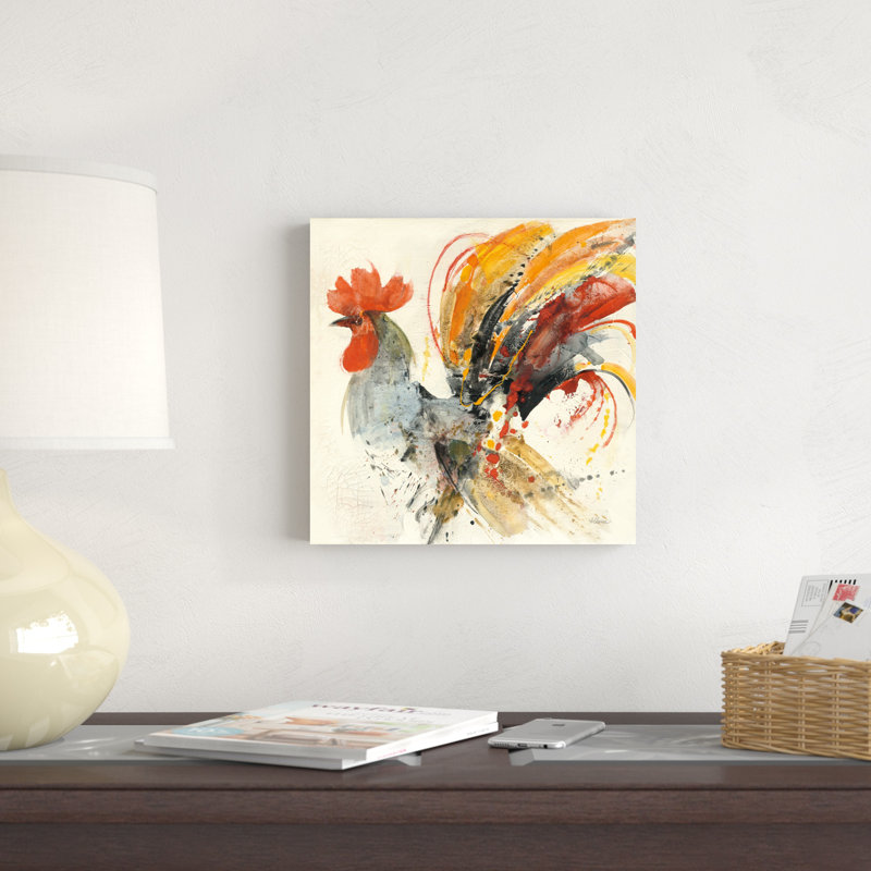 " Festive Rooster II " Painting Print, 12" H x 12" W