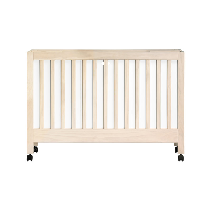 Maki 2-in-1 Convertible Portable Crib, Washed Natural