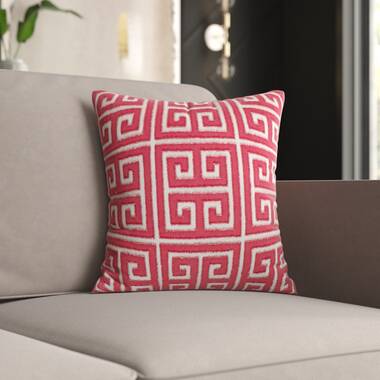 Set Of 2 Embroidered Decorative Pillows - Pink Accent Pillows With