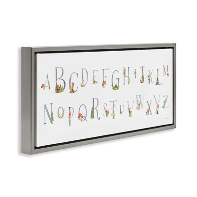 «Country Cottage Alphabet», art mural encadré flottant par Rachel Nieman