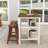 Rishvie 3-Pcs Stationary Kitchen Island Set With 2 Stools and 2 Shelves