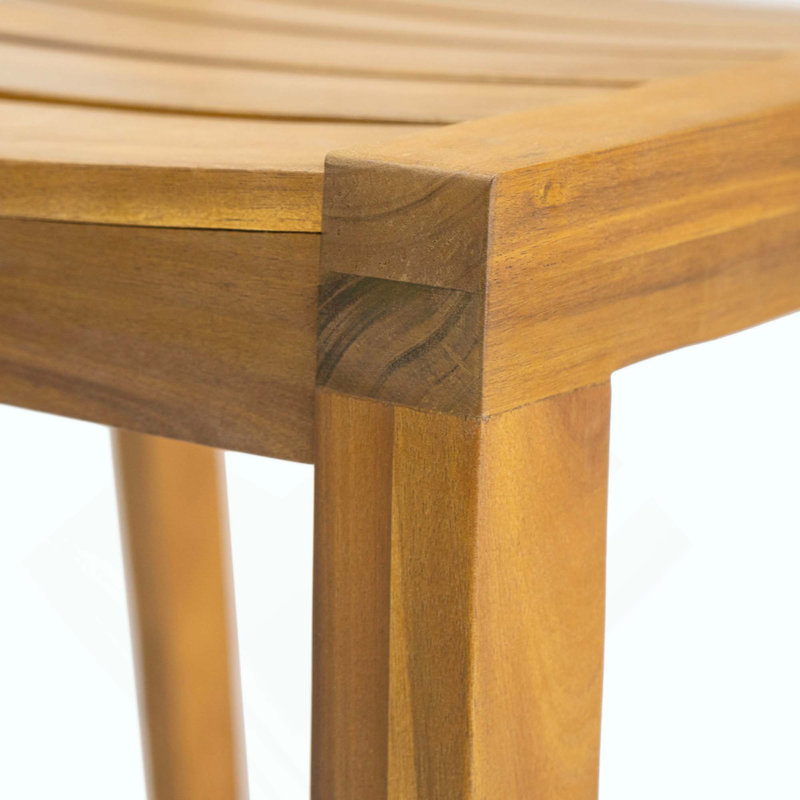 Ensemble de salle à manger d'extérieur en bois d'acacia 3 pièces, ensemble bistro rond