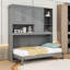 Lit escamotable simple en bois avec lumière et USB et armoire-779517504