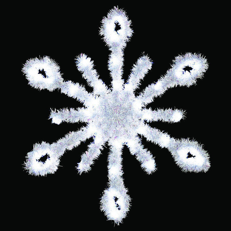  3.5' Metallic Snowburst with 30 Pure White LED Lights, Christmas Light Pole Decoration