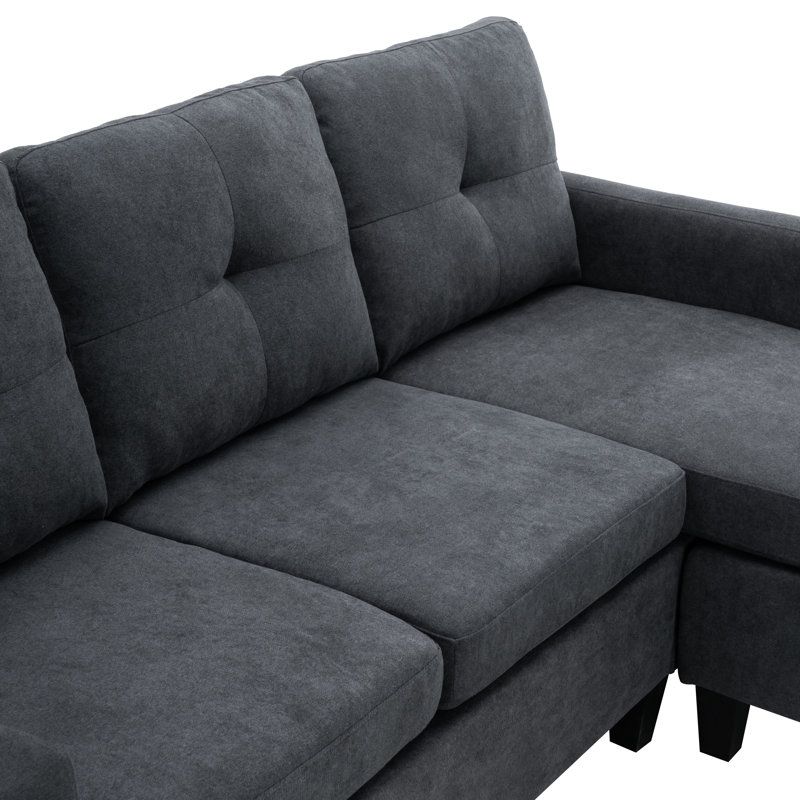 Canapé à accoudoirs carrés de 77 po Irum, Polyester gris