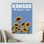 Kansas Sunflower State Classic Retro Rustic Sunflower Nature Summer Wall Art Print 1 Piece Wrapped Canvas Wall Art-538441893