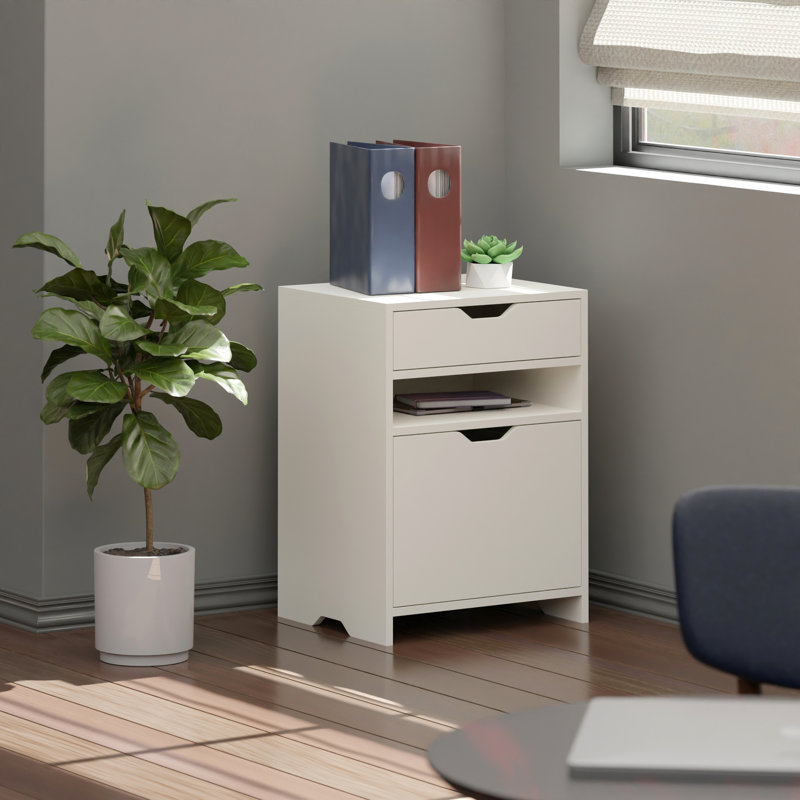 19.2'' Wide 2 -Drawer File Cabinet, White