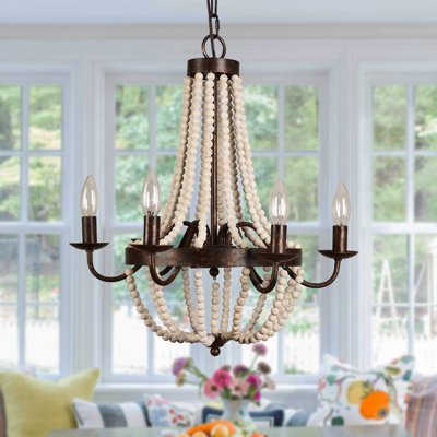 Wibeke 6 - Light Wood Dimmable Empire Chandelier