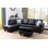 Ensemble de canapé modulaire en similicuir 3 pièces avec repose-pieds noir