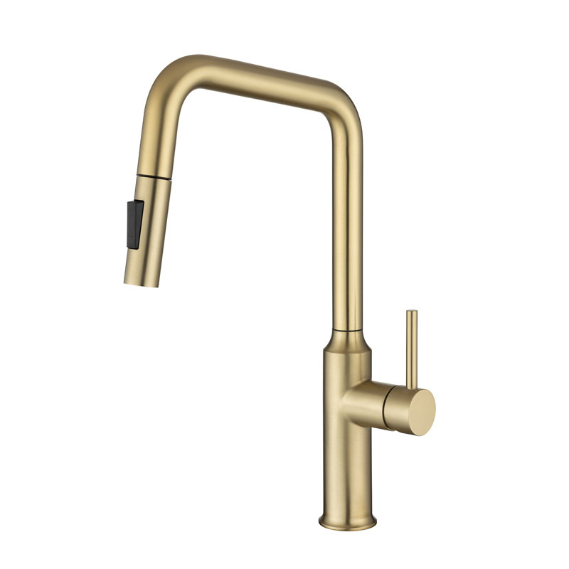 Rainlex Pull Down Kitchen Faucet, Brushed Gold